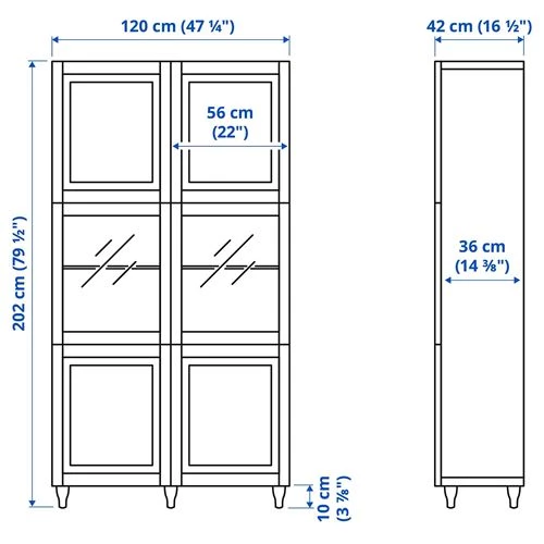 Комбинация для хранения - IKEA BESTÅ/BESTA/ Беста/Бесто ИКЕА, 120x42x202 см, белый, (изображение №9)