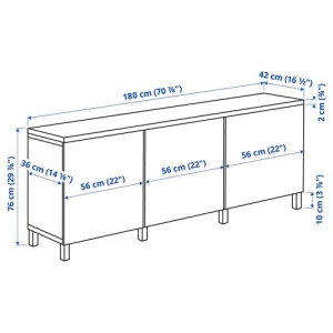 Комбинация для хранения - IKEA BESTÅ/BESTA, 180x42x76 см, черный, Бесто ИКЕА