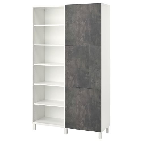 Книжный шкаф с дверцей - IKEA BESTA, 120x42x202 см, белый, БЕСТА ИКЕА