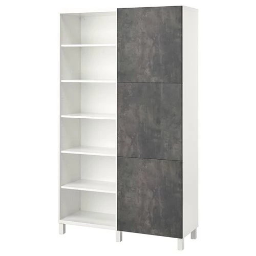 Книжный шкаф с дверцей - IKEA BESTA, 120x42x202 см, белый, БЕСТА ИКЕА (изображение №1)