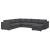 Диван-кровать угловой 4-местный - IKEA VIMLE, 349/249х98/164х83 см, серый, ВИМЛЕ ИКЕА