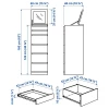 Комод с 6 ящиками - IKEA MALM, 123х40х48 см, дубовый шпон, беленый МАЛЬМ ИКЕА (изображение №7)