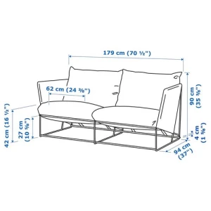 Диван садовый - IKEA HAVSTEN, белый, ИКЕА