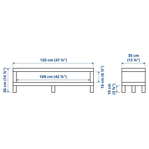 Тумба под ТВ - IKEA LACK, 120x35x36 см, белый, Лакк ИКЕА (изображение №6)