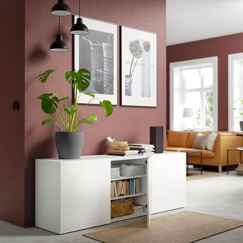 Комбинация для хранения - IKEA BESTÅ/BESTA/БЕСТА/БЕСТО ИКЕА, 180x42x65 см, белый, (изображение №2)