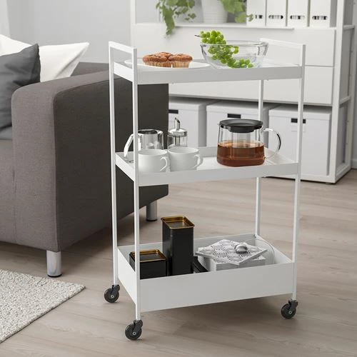 Тележка - IKEA NISSAFORS, белый, 50-5x30x83 см, НИССАФОРС ИКЕА (изображение №4)