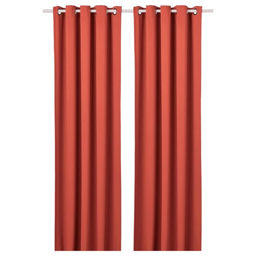 Затемняющая гардина, 2 шт. - IKEA HILLEBORG, 300х145 см, коричнево-красный, ХИЛЛЕБОРГ ИКЕА