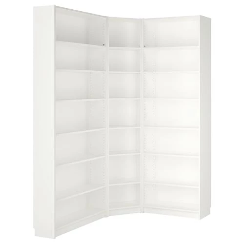 Угловой книжный шкаф - BILLY IKEA/БИЛЛИ ИКЕА, 28х136х237 см, белый (изображение №1)