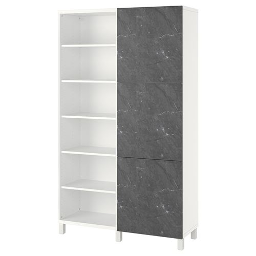Книжный шкаф с дверцей - IKEA BESTA, 120x42x202 см, белый, БЕСТО ИКЕА