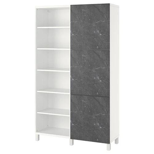 Книжный шкаф с дверцей - IKEA BESTA, 120x42x202 см, белый, БЕСТО ИКЕА (изображение №1)