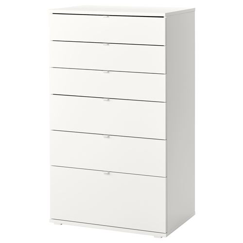 Комод с 6 ящиками - IKEA VIHALS/ВИХАЛС ИКЕА, 120х47х70 см, белый