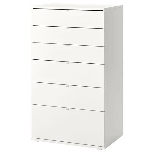 Комод с 6 ящиками - IKEA VIHALS/ВИХАЛС ИКЕА, 120х47х70 см, белый (изображение №1)