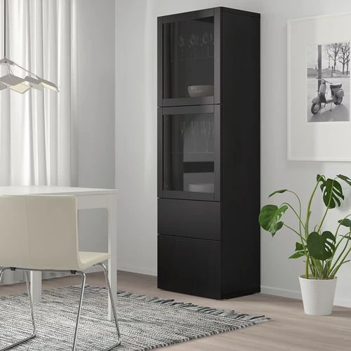 Комбинация для хранения - IKEA BESTÅ/BESTA/ БЕСТО ИКЕА, 60x42x193 см, черный (изображение №6)