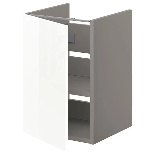 Тумба для раковины - ENHET IKEA/ ЭНХЕТ ИКЕА,  40x42x60 см, белый/серый (изображение №1)