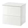 Шкаф для раковины с 2 ящиками - IKEA GODMORGON, 62x49x60 см, белый ГОДМОРГОН ИКЕА