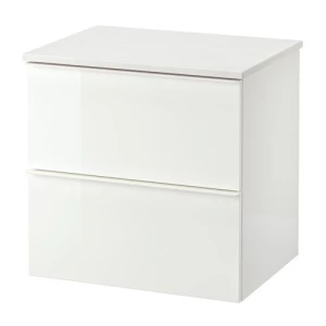 Шкаф для раковины с 2 ящиками - IKEA GODMORGON, 62x49x60 см, белый ГОДМОРГОН ИКЕА