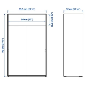 Шкаф - IKEA SPIKSMED, светло-серый, 60х32х96 см, СПИКСМЕД ИКЕА
