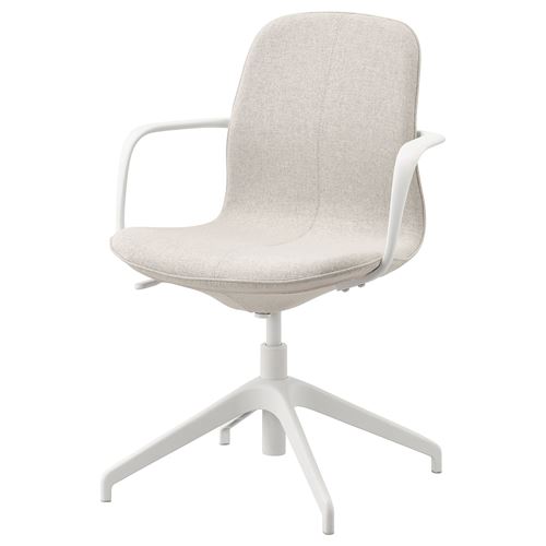 Офисный стул - IKEA LÅNGFJÄLL/LANGFJALL, 67x67x92, белый/бежевый, ЛЭНГФЬЕЛЛЬ ИКЕА