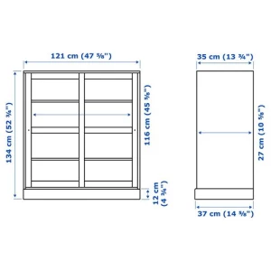 Шкаф-витрина с цоколем - IKEA HAVSTA, 121x37x134 см, белый ХАВСТА ИКЕА