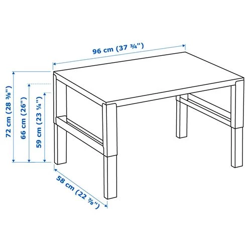 Стол детский - IKEA PÅHL/PAHL, 96x58 см, белый, ИКЕА (изображение №7)