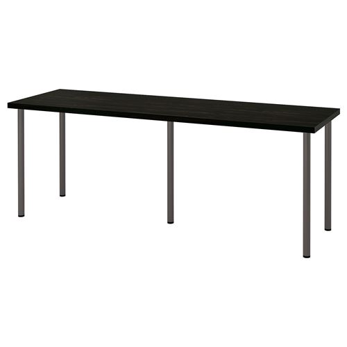 Письменный стол - IKEA LAGKAPTEN/ADILS, 200х60 см, темно-серый/черно-коричневый, ЛАГКАПТЕН/АДИЛЬС ИКЕА