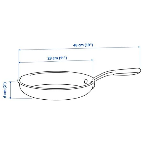 Сковорода - IKEA SENSUELL, 28 см, нержавеющая сталь/серый СЕНСУЭЛЛ ИКЕА (изображение №7)
