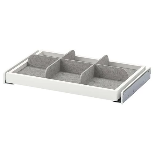 Выдвижная полка с разделителем - IKEA KOMPLEMENT, 50x35 см, белый КОМПЛИМЕНТ ИКЕА (изображение №1)