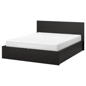 Кровать с подъемным механизмом - IKEA MALM, 140x200 см, черно-коричневая МАЛЬМ ИКЕА
