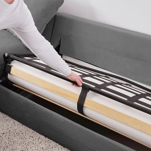 2-местный диван-кровать с козеткой - IKEA GRÖNLID/GRONLID, 104x98x277см, серый, ГРОНЛИД ИКЕА (изображение №5)