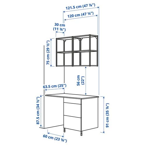 ENHET Комбинация шкафов для прачечной и кухни ИКЕА (изображение №3)