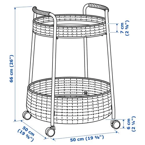 Столик придиванный - IKEA LUBBAN/ЛУББАН ИКЕА, 66х50х50 см, черный/коричневый (изображение №7)