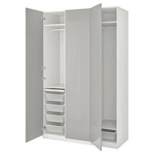 Платяной шкаф - PAX/FARDAL IКЕА/ ПАКС/ФАРДАЛ ИКЕА, 200х60х236 см, светло-серый