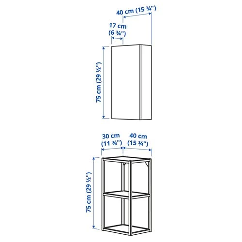 Комбинация для ванной - IKEA ENHET, 40х30х150 см, белый, ЭНХЕТ ИКЕА (изображение №3)