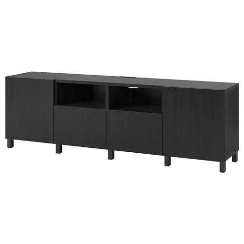 Тумба под ТВ - IKEA BESTÅ/BESTA, 180x42x74 см, черный, Бесто ИКЕА (изображение №1)