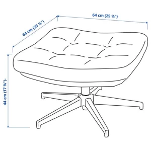 Табурет для ног - IKEA HAVBERG/ХАВБЕРГ ИКЕА, 44х64х64 см, чёрный