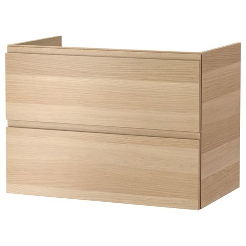 Шкаф для раковины с 2 ящиками - IKEA GODMORGON, 80x58 см, под беленый дуб ГОДМОРГОН ИКЕА