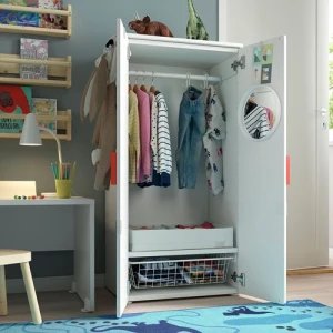 Шкаф детский - IKEA SMÅSTAD/SMASTAD, 60x42x123 см, белый/зеленый, СМОСТАД ИКЕА