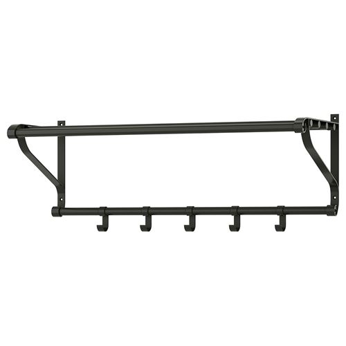 Вешалка настенная - IKEA PORTIS, 33Х90 см, черный, ИКЕА
