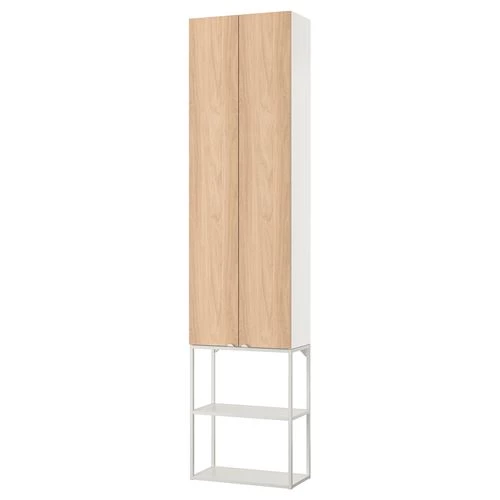 Стеллаж - IKEA ENHET, 60х30х255 см, белый/дуб, ЭНХЕТ ИКЕА (изображение №1)