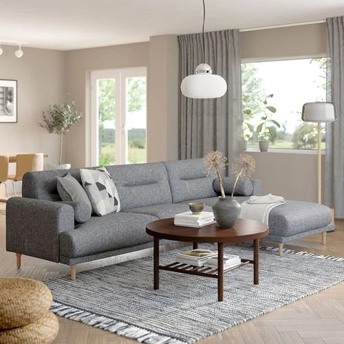 2-местный диван и шезлонг - IKEA LÅNGARYD/LANGARYD, 82x280см, серый, ЛОНГАРИД ИКЕА (изображение №2)