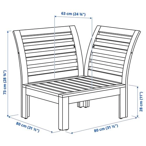 Садовый уголок - IKEA APPLARO/ÄPPLARÖ, 73x80x80см, коричневый, ЭПЛАРО ИКЕА (изображение №5)