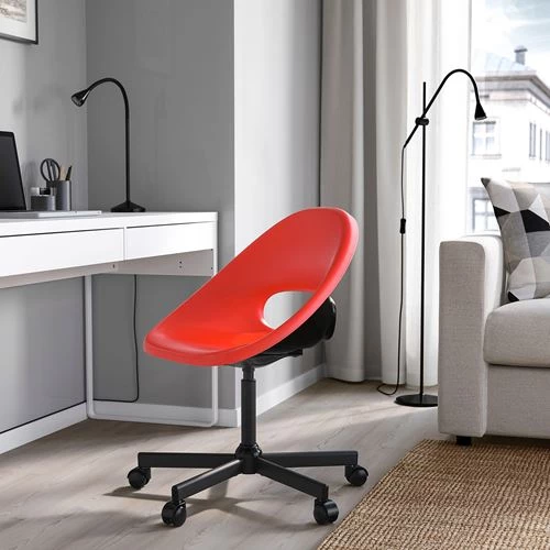 Стул офисный - IKEA ELDBERGET/MALSKÄR/MALSKAR, красный/черный, ЭЛДБЕРГЕТ/МАЛЬСКЭР ИКЕА (изображение №2)