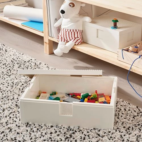 Контейнер с крышкой - IKEA BYGGLEK, 35x26x12 см, серый, БЮГГЛЕК ИКЕА (изображение №5)