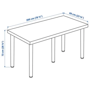 Письменный стол - IKEA LAGKAPTEN/ADILS, 200х60 см, черно-коричневый/черный, ЛАГКАПТЕН/АДИЛЬС ИКЕА