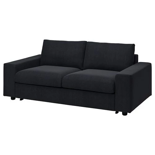 Диван-кровать 2-местный - IKEA VIMLE, 204х98х83 см, белый/черный, ВИМЛЕ ИКЕА (изображение №1)