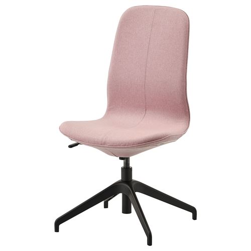 Офисный стул - IKEA LÅNGFJÄLL, 67x67x104см, чёрный/розовый, ЛЭНГФЬЕЛЛЬ ИКЕА