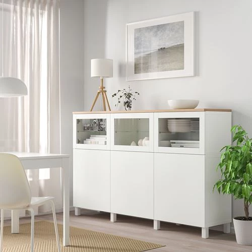 Комбинация для хранения - IKEA BESTÅ/BESTA/БЕСТА/БЕСТО ИКЕА, 180x42x114 см, белый (изображение №2)