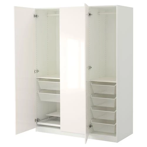 Гардероб - IKEA PAX/FARDAL, 150x60x201 см, белый ПАКС/ФАРДАЛЬ ИКЕА (изображение №1)