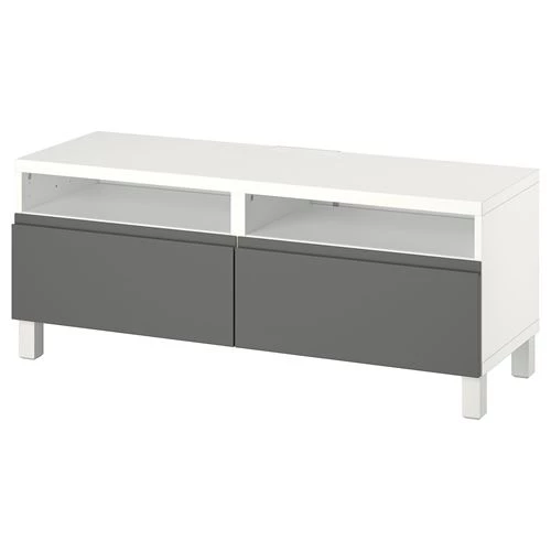 Тумба под ТВ - IKEA BESTÅ/BESTA, 120x42x48 см, серый, Бесто ИКЕА (изображение №1)