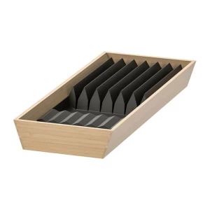 Лоток с подставкой для ножей - IKEA UPPDATERA, 20х50 см, светлый бамбук/антрацит УППДАТЕРА ИКЕА